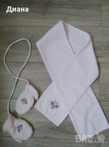 Бебешки комплект (шал с ръкавички) Okaïdi, 3-6 м 