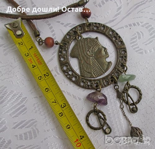 Нефертити 2 бр, фараон, колие, Египет, бюст, метал, дърво дърворезба, снимка 17 - Други - 37587018