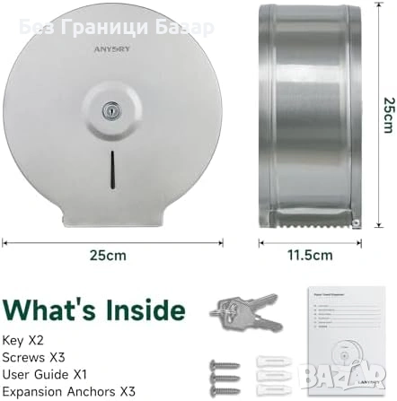 Нов Диспенсър за хартиени кърпи inox стенен 304 неръждаема стомана за търговски обекти, снимка 3 - Други стоки за дома - 54054282