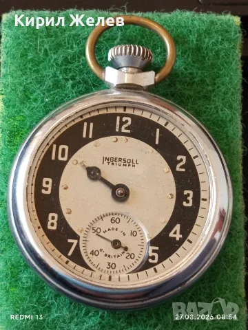 Джобен часовник INGERSOLL Made in Britain рядък за КОЛЕКЦИОНЕРИ 41241, снимка 3 - Антикварни и старинни предмети - 55829400