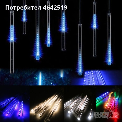 Коледни Led висулки падащ сняг /8 бр. висулки, снимка 7 - Лед осветление - 52329468