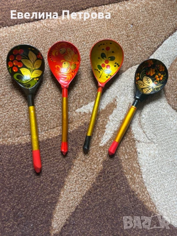 Дървени рисувани лъжици Хохлома