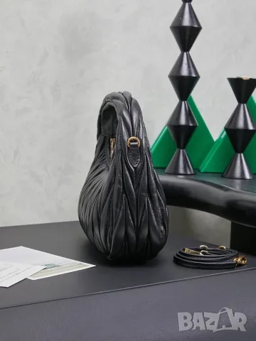Miu Miu Wander Matelassé Bag – Black, снимка 4 - Чанти - 56467758
