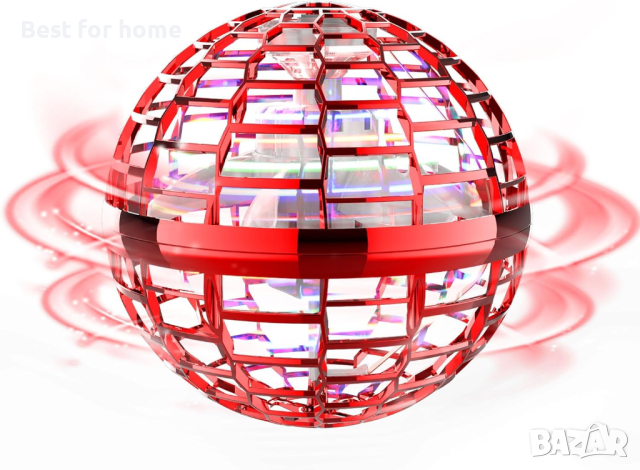 LED летяща топка Flynova Pro, Акумулаторна с USB, Червена Синя, снимка 3 - Влакчета, самолети, хеликоптери - 44781987