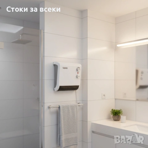 Отоплителна печка за баня Voltz OV51970J – 2000W, вентилатор, водоустойчива, снимка 5 - Отоплителни печки - 53224952