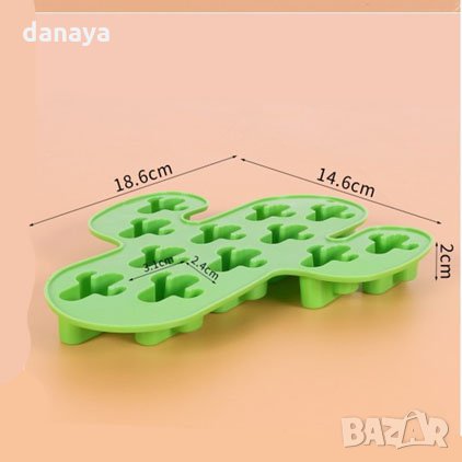 1518 Силиконова форма за лед кактусчета 12 гнезда, снимка 4 - Форми - 29116822