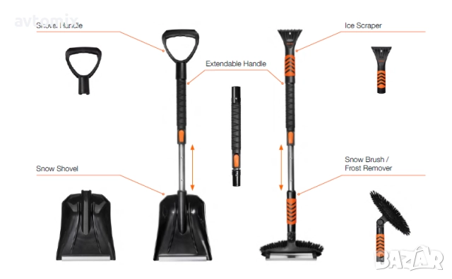 SNOWbrush 010 4-в-1 зимен инструмент за лесно почистване на сняг, снимка 2 - Аксесоари и консумативи - 52687914