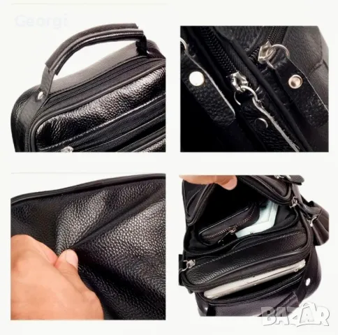 Промоция -15% Делова, луксозна, функционално/ежедневна мъжка чанта от черна естествена кожа!, снимка 5 - Чанти - 49380393