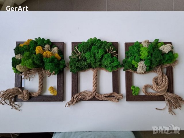 Арт пано "Дървото на живота" от скандинавски мъх, снимка 5 - Декорация за дома - 37545004