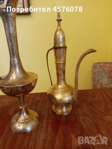 старинни бронзови ибрик и кана, снимка 5 - Антикварни и старинни предмети - 54180980