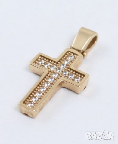 златна висулка - кръст 47129-3, снимка 2 - Колиета, медальони, синджири - 34195283
