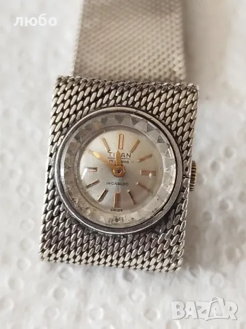 СРЕБЪРЕН  ДАМСКИ ЧАСОВНИК :TITAN: Механичен