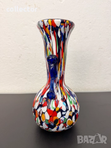 Стъклена ваза Мурано Fratelli Toso многоцветна. №7513, снимка 5 - Антикварни и старинни предмети - 52120888