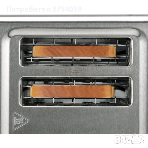 Мощен тостер Black+decker BXTO1960E - Неръждаема стомана с 4 слота, LCD дисплей и стойка за кифли, снимка 3 - Тостери - 53175608