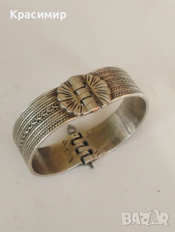 Стара сребърна гривна, снимка 2 - Антикварни и старинни предмети - 52957721