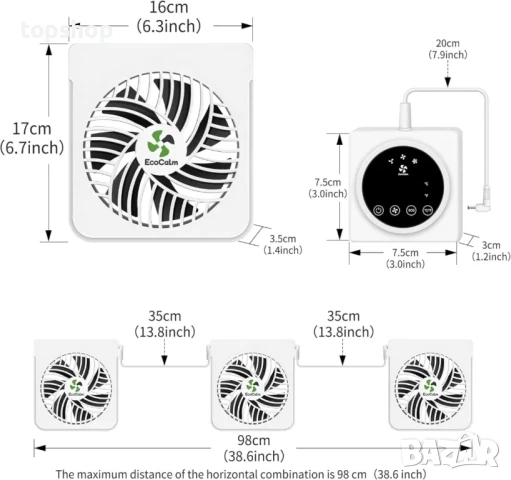 3 магнитни вентилатора с включен интелигентен контролер, снимка 2 - Друга електроника - 50555921