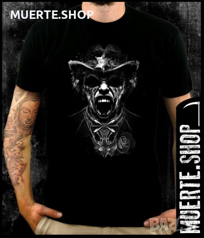 Черна тениска с щампа BAD SHERIFF