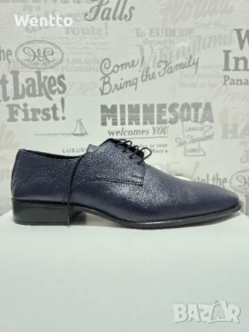 Мъжки елегантни обувки - тъмносини , снимка 2 - Официални обувки - 48851259