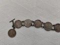 Стара сребърна гривна от монети, снимка 6