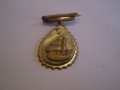 Стара месингова Брошка кораб със седеф, снимка 2
