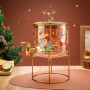 Стъклен диспенсър за напитки 2.6 L с коледен дизайн и златиста стойка, снимка 4