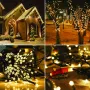 Водоусточиви Соларни коледни лампички 12 метра , 100 лампи,5 програми, снимка 2
