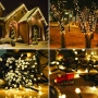 Соларни коледни лампички 12 метра , 100 лампи 5 програми , 4 цвята по избор, снимка 8