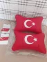 Продавам червени кожени възглавнички за седалка на автомобил с бродерия турското знаме , снимка 1