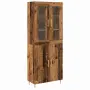 vidaXL Висок шкаф 2 бр. Старо дърво 69,5 x 34 x 180 см, снимка 1