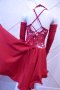 Детска рокля за спортни танци в червен цвят и гол гръб, снимка 8