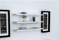 3 стенни рафта, бели, 60х15 см, етажерки, снимка 1