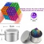216 Магнитни Топчета (сфери) цветни 5 мм, в метална кутия , снимка 5
