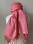 Коралово розов шал от 70% пашмина и 30% коприна, снимка 5