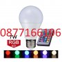 Цветна LED RGBW крушка с дистанционно, снимка 1 - Лед осветление - 35404530