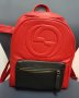 Gucci/Гучи-средно голяма червена раница ,естествена кожа, снимка 3