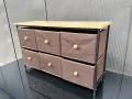 Скрин с 6 текстилни чекмеджета и дървен плот, снимка 2