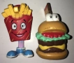 Burghy - гумени фигурки картофки и бургер от Италия., снимка 1
