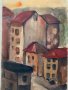 АСЕН МОМЧЕВ (1906 – 1994) акварел градски пейзаж, снимка 1 - Картини - 33853983