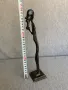  Бронзова/месингова статуя на африкански племенен човек, снимка 3