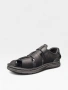 Мъжки кожени сандали с лепенки в черно S530-1 black, снимка 2