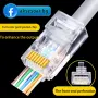 Комплект от 20 броя RJ45 CAT6/CAT5e конектори позлатени 8P8C модулни щекери UTP FTP Ethernet мрежи, снимка 8