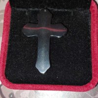 Кръст от хематит - нов, снимка 1 - Колиета, медальони, синджири - 42778957