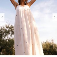 Нова елегантна дълга памучна рокля 100% памук теменушки , снимка 15 - Рокли - 42220345