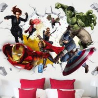 Avengers марвел Отмъстителите Хълк Америка Айрън стикер за стена лепенка самозалепващ, снимка 1 - Други - 37086637