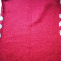 Дамски плетен елек червен, снимка 2 - Елеци - 38040503