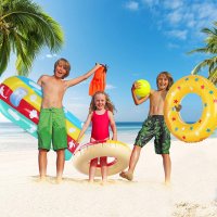 Нов Комплект надуваеми плажни играчки за деца 3+ Плуване Пояс Плаж Море, снимка 5 - Надуваеми играчки - 33789090