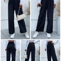Дамски моден едноцветен ежедневен панталон с висока талия - 023 , снимка 1 - Панталони - 42194476
