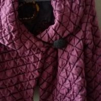 Капитонирана връхна дреха пастелно циклама КЪСА - М размер  с отстъпка, снимка 1 - Палта, манта - 30586642