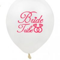 Bride Tribe надпис бял розов Обикновен надуваем латекс латексов балон сватба хелий моминско парти, снимка 3 - Други - 30732797
