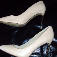 Бледо розови маркови обувки с метален ток 10см, снимка 4 - Дамски елегантни обувки - 29929044